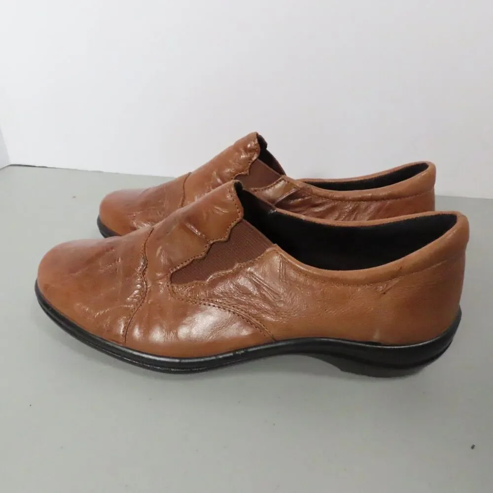 Romika Citylight Womens 39 US 8.5 Brown Leather Slip On Comfort Loafers Flats
